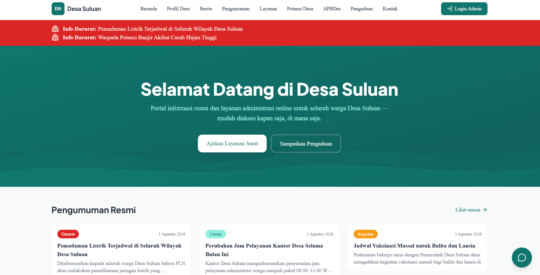 Platform Digital Desa Suluan